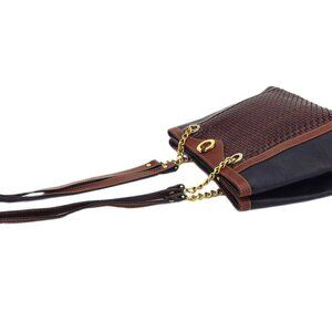 BALLY Shoulder Bag Brown black gold Women Authentic secondhand